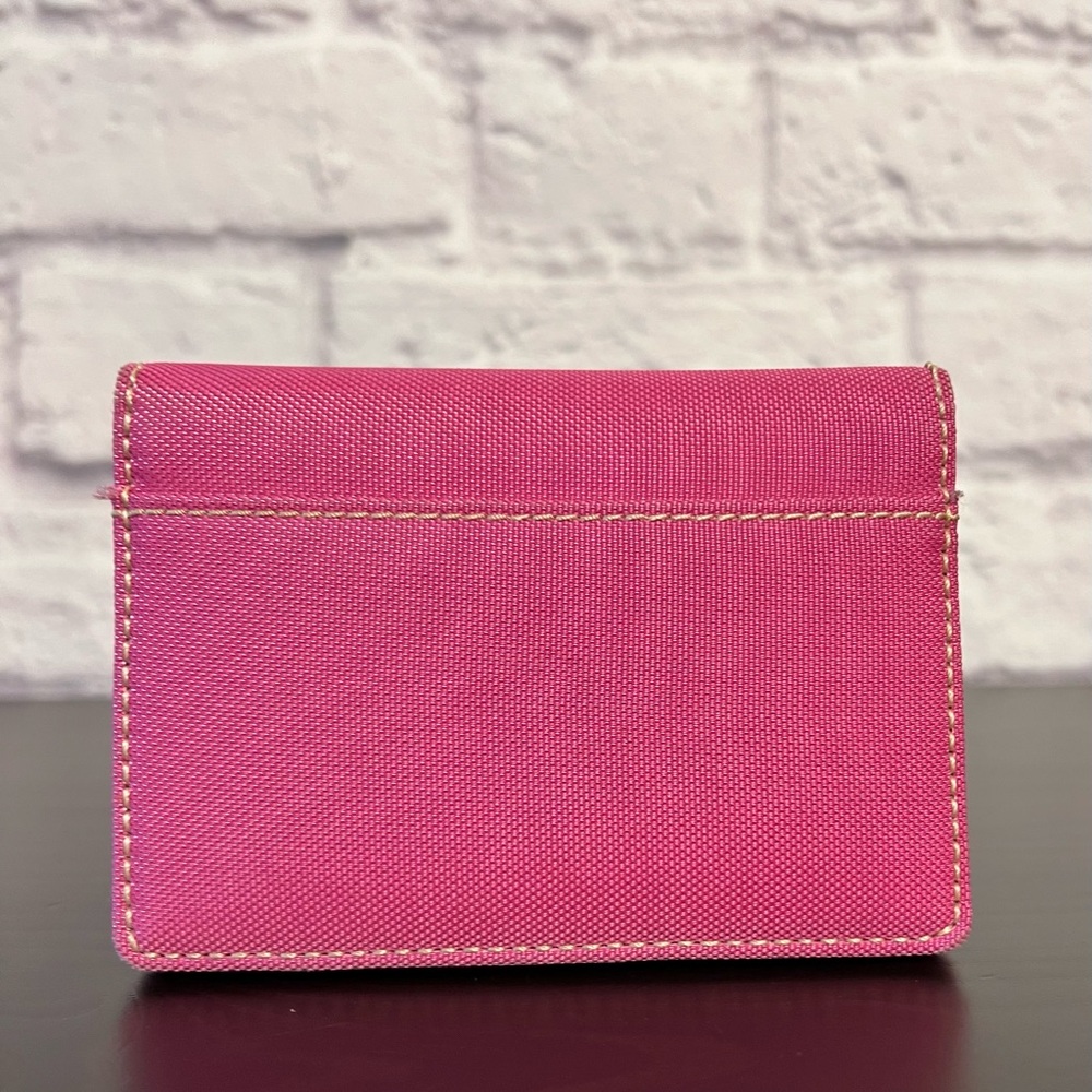 Lands’ End Small Bifold Card Wallet w/Canvas Exterior & Leather Interior - Picture 3 of 10